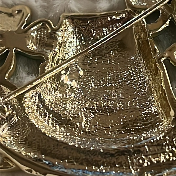 Brooch, Irish hat, shamrock pipe, unmarked,gold green - Picture 5 of 7